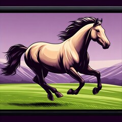Obraz na płótnie Canvas horse on the grass