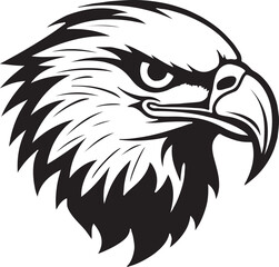 Eagle silhouette black and white logo template animal tattoo symbol and sign 