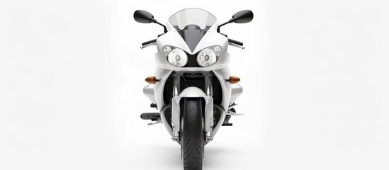 White motorcycle isolated on background. 3d rendering - illustration