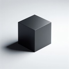 3d render of a black cube