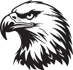 Eagle silhouette black and white logo template animal tattoo symbol and sign 