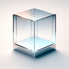 abstract glass 3d cube