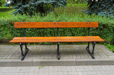 New Modern Bench in Park, Outdoor City Architecture, Wooden Benches, Outdoor Chair, Urban Public Furniture