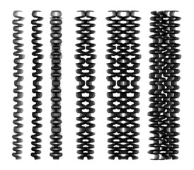 Pattern drawn in pencil. Winding line frame. Wavy line. Isolated PNG file. 
