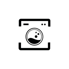 Washing machine logo. Logo With Circle for laundry business. icon vector design template in white background.