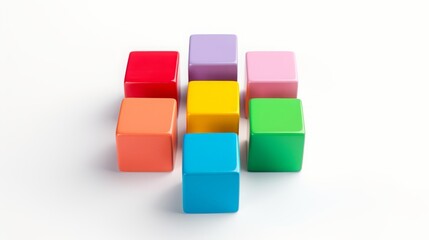 children's toys cubes on a white background.