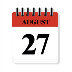 August 27 calendar date design