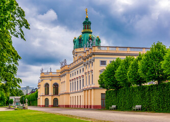 Charlottenburg palace and gardens in spring, Berlin, Germany - obrazy, fototapety, plakaty