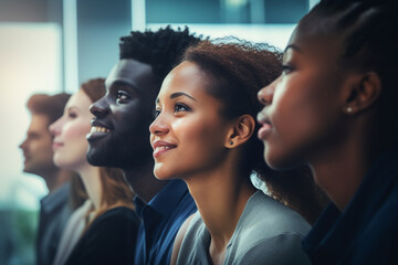 Une belle diversité de races et d'ethnies au travail. Des personnes de différentes cultures participent à un entretien d'embauche inclusif et équitable.