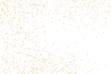 Golden powder dust on transparent background
