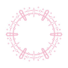 素材_フレーム_クリスマスをモチーフにした冬の飾り枠。赤色の高級感のある囲みのデザイン。字無