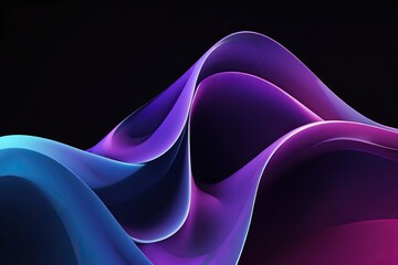 Windows 11 abstract purple and blue waves background - obrazy, fototapety, plakaty