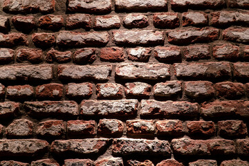 Red brick wall texture background with backlight