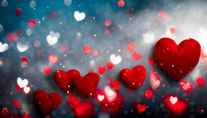 Valentine's day background with red hearts