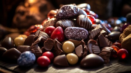 a pile of chocolates.