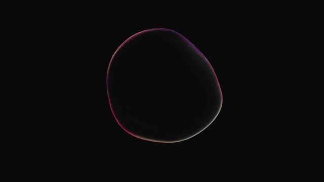Soup bubble floating in the air Seamless loop. Isolated on black background, luma mate included