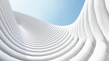 Naklejka premium Abstract white background curved pattern in design 3d render