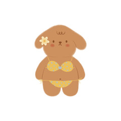 Cute Bear Wearing a Bikini