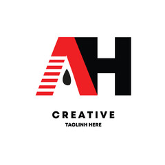 Abstract letter AH logo. This logo icon incorporate with abstract shape in the creative way. It look like letter AH and  monogram letter AH logo design templet. sign and symbol. Vector and Illustratio