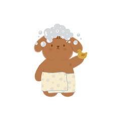 Cute Bear Dressed in a Towel 