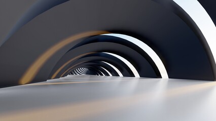 Abstract architecture background arched interior 3d render