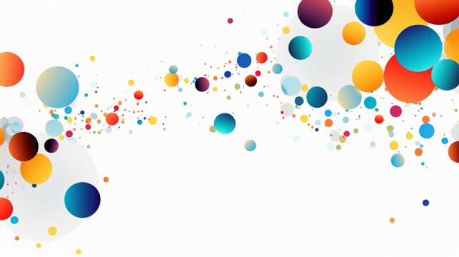 white background with colorful circles.