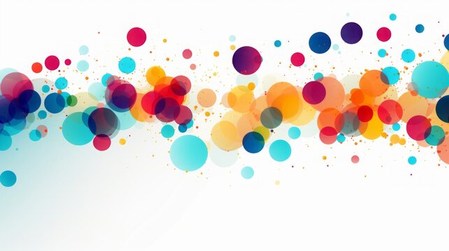 white background with colorful circles.