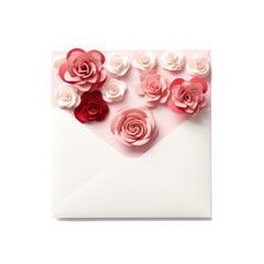 valentine card with roses, love letter