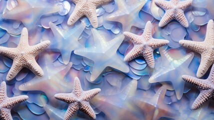 many starfish background.