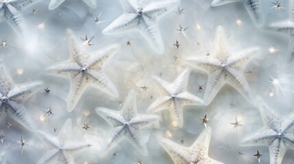 many starfish background.