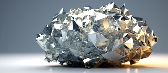 Mirror figure, polyhedron, crystal on a light background