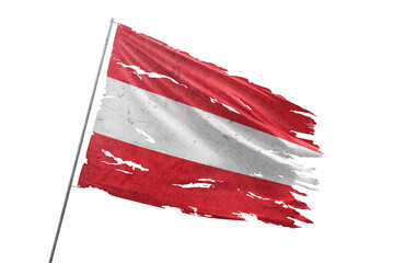 Austria torn flag on transparent background.