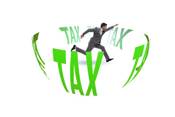 Businessman in the tax business concept