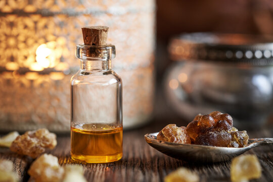 Frankincense oil with boswellia resin at Christmas
