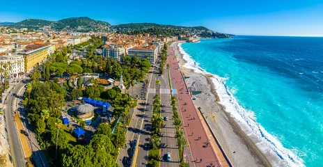 Stickers pour porte Nice Aerial view of Nice, Nice, the capital of the Alpes-Maritimes department on the French Riviera