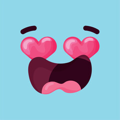 Isolated cute in love happy facial expression Vector