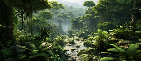 Beautiful jungle, hyper realistic natural - obrazy, fototapety, plakaty