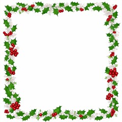 Christmas border frame white background