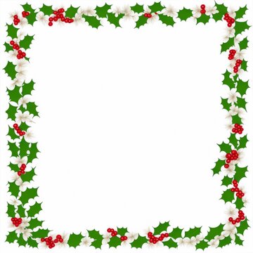 Christmas border frame white background