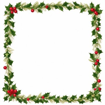 Christmas border frame white background