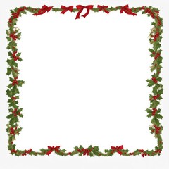 Christmas border frame white background