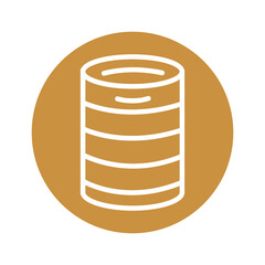 Barrel with beer black line icon.