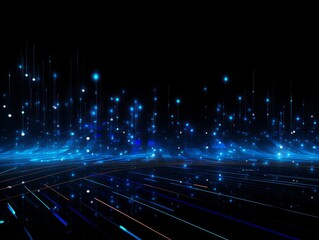 Abstract sci-fi blue background, business concept of digital future., AI