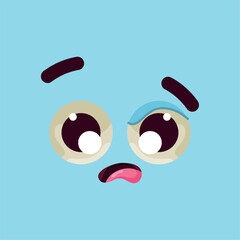 Isolated cute in shock facial expression Vector