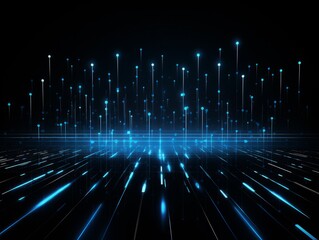 Abstract sci-fi blue background, concept of digital future., AI
