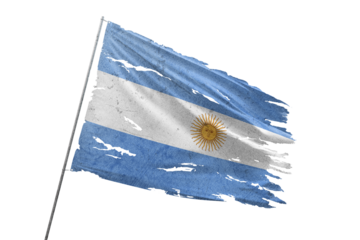 Argentina torn flag on transparent background.