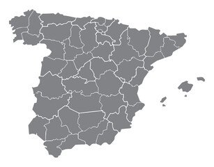 spain map. High detailed map of spain on white background. Vector illustration eps 10.