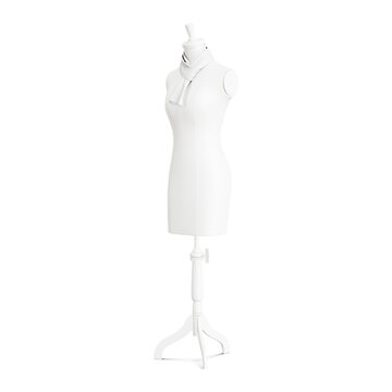 a image of a mannequin with a scarf isolated on a white background