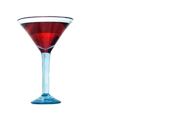 Red Martini cocktail isolated on white background with space for your text or design