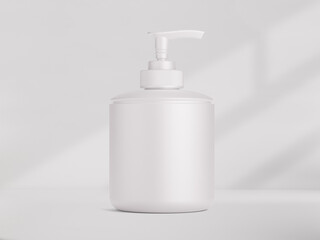 3D Illustration. Pump cosmetic tube on white background.